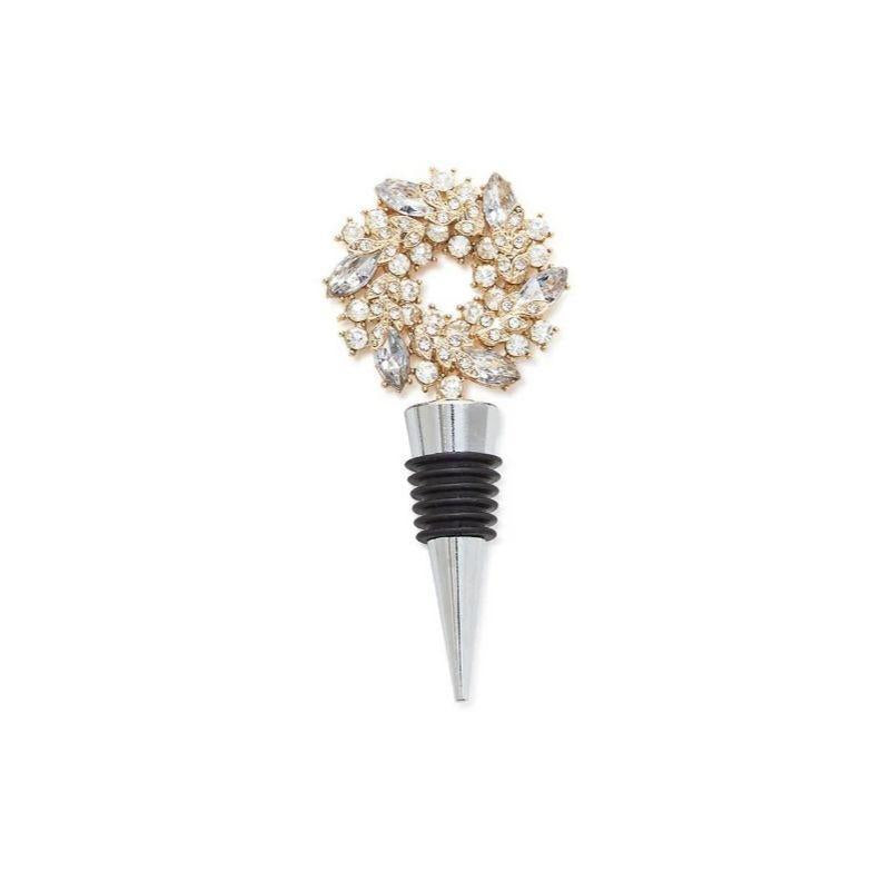 Holiday Wreath Jeweled Bottle Stopper